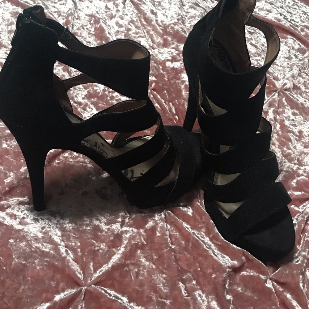 6” ankle cross heels. Worn once